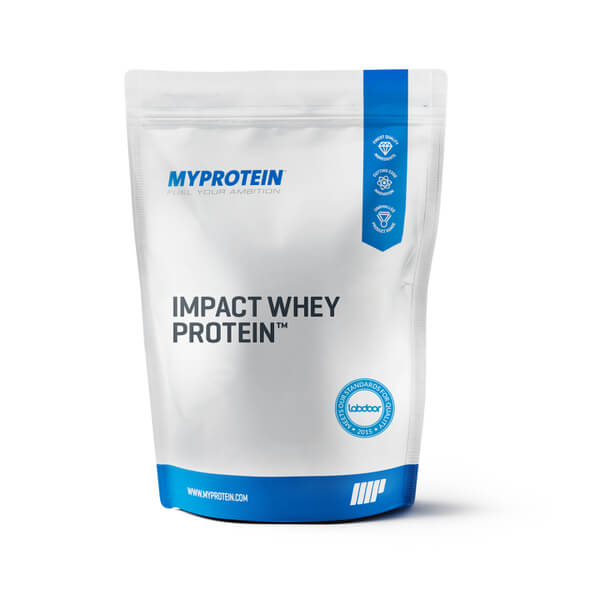 empaque de impact whey protein de la marca myprotein